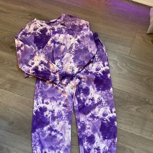 Purple tie Dye jogging suit